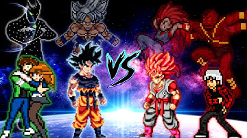 Goku DBS V3.5 OP (AF) & Ben 10 S3 V4 OP (AF) VS Evil Goku TP V3 OP (AF) & Albedo V2 OP (AF) in#Mugen