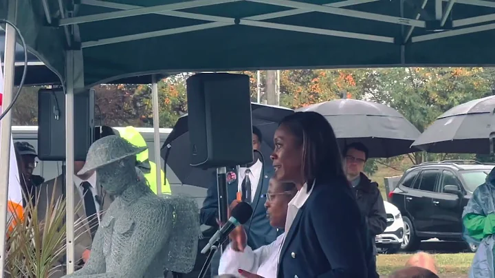 Mayor Takisha James speaks at the Bladensburg Peac...