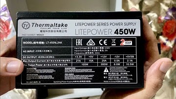 Thermaltake LitePower 450watt Gaming Powersuply Unboxing & Review