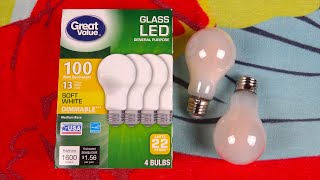 Great Value 13watt (100w) Soft White Filament LED Light Bulbs