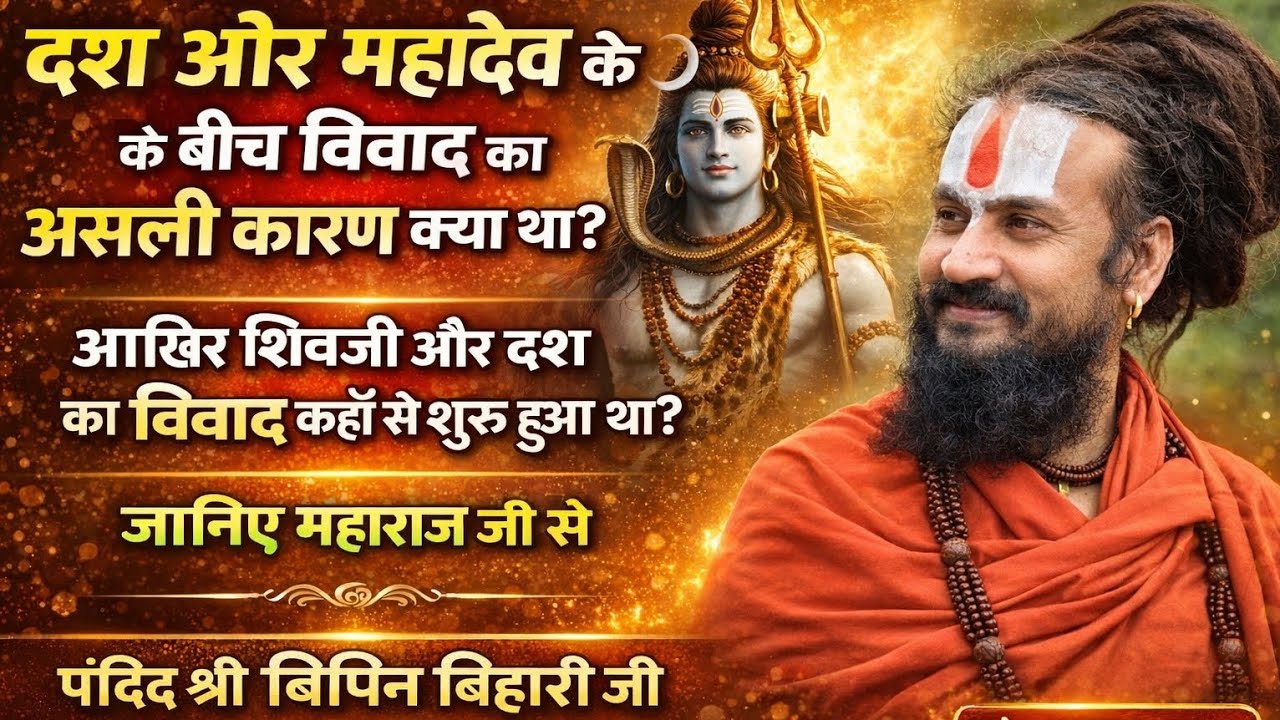 दक्ष और महादेव के बीच 😇 में विवाद का क्या कारण था 🌹#vipinbihariji #katha #bundelkhnad 
