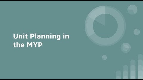 Unit Planning within the MYP