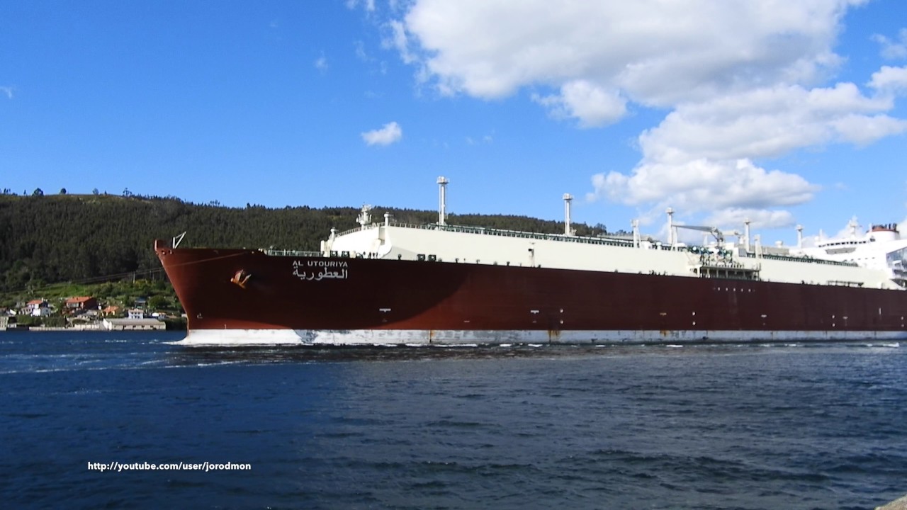 LNG Tanker AL UTOURIYA Departs Ferrol Bay 4K YouTube