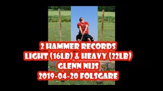 Glenn Nijs 2 records with the light & heavy hammer  at the Highland games Folsgare