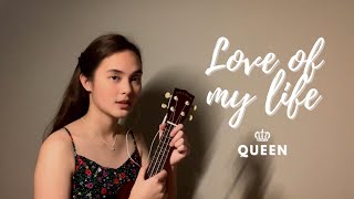 Video thumbnail of "Love of my life - Queen (Ukulele cover by Micah Du)"