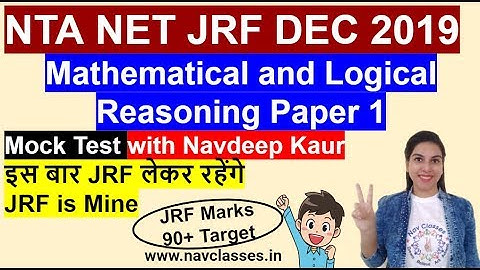 NET JRF DEC 2019 | Mock Test 79 | Mathematical and Logical Reasoning Paper 1 | by Navdeep Kaur