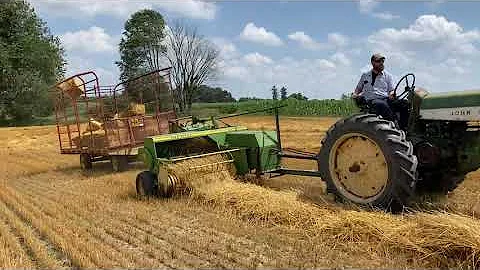 John Deere 730 diesel with 336 baler