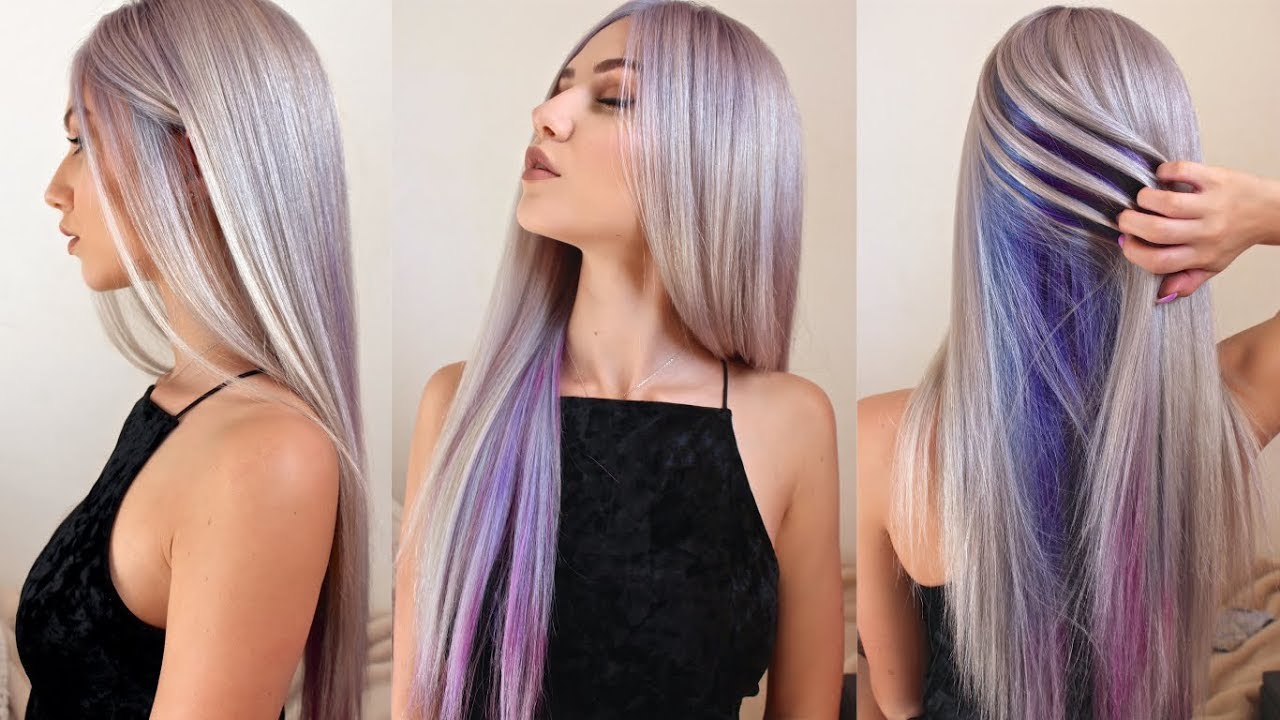 Blue Purple Silver Hair Chalk - wide 11