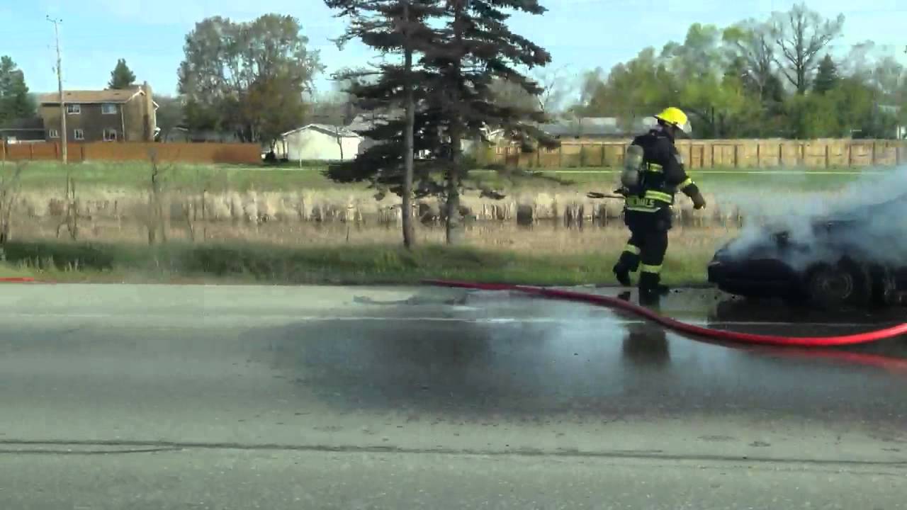 Car burning in Grandin blvd. YouTube