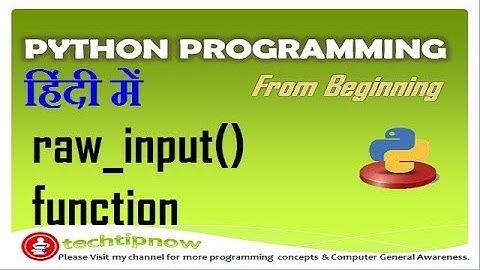 raw_input() function in Python Programming  in Hindi, Urdu