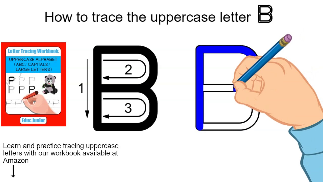 How to trace the uppercase letter B - YouTube