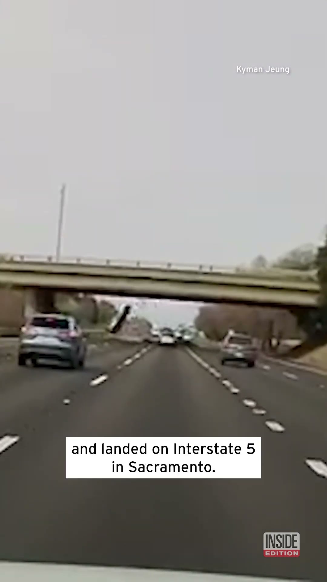 Car Plummets Off Overpass #shorts