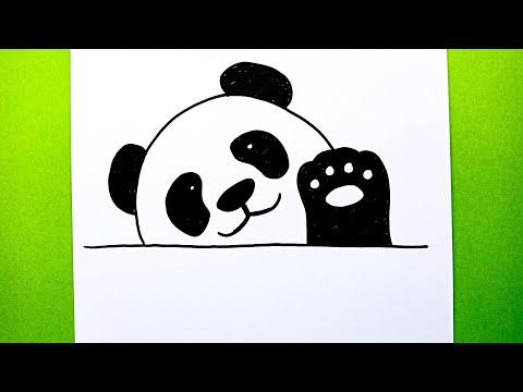 Kolay Yoldan Sevimli Panda Çizimi, Panda Resmi Nasıl Çizilir, Easy Cute Panda Drawing