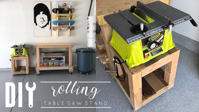 Diy Rolling Side Table Saw Stand You Rolling Table Saw Stand, How To Make A Rolling Table Saw Stand