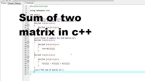 How to find Sum of two matrix in c++