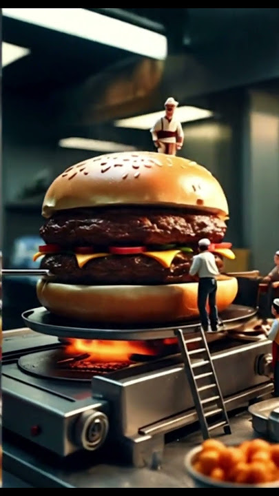 Tiny Chef Makes the WORLD’S BIGGEST BURGER! 😱🍔#MiniChef  #WorldsBiggestBurger  #TinyCookBigBurger