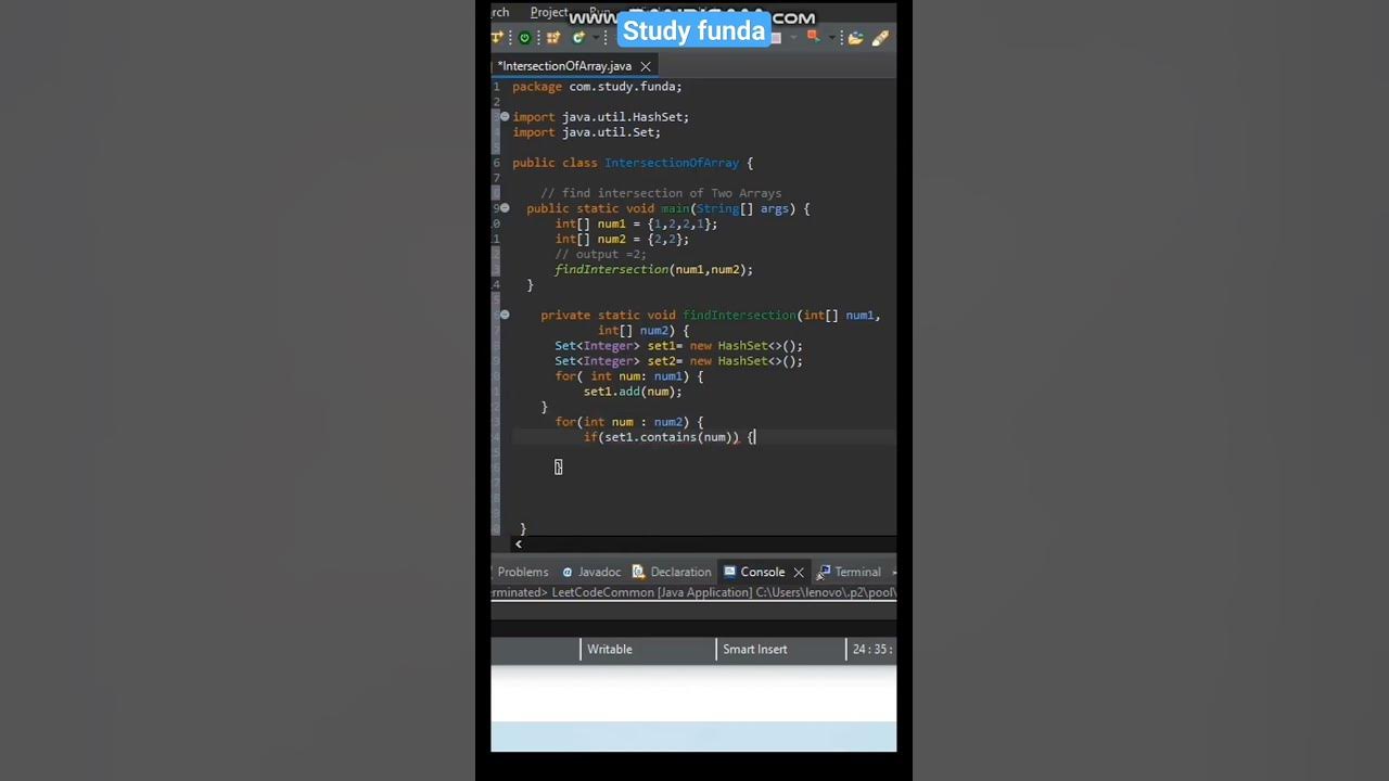 Exploring the Intersection of Two Arrays: Java Programming Tutorial ...