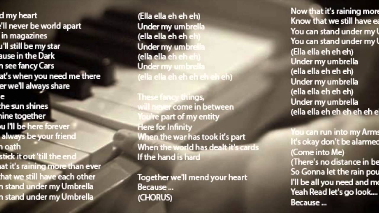 Umbrella lyrics eathety