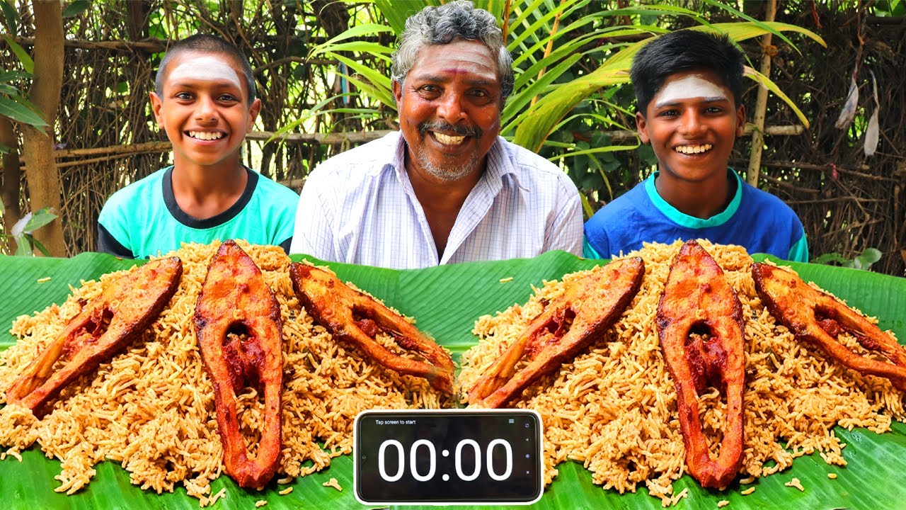 4 Kg Fish Biryani Eating Challenge | Fish Biryani Eating Competition | Village Eating Challenge