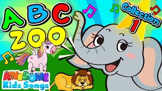 Alphabet Zoo Animals A-Z: Phonics ABC Song with Real Animal Sounds: Collection 1 #AwesomeKidsSongs