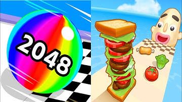 Ball Run 2048 vs Sandwich Runner - SpeedRun Gameplay Android iOS