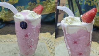 Strawberry kulfa ice cream milkshake | faizees kitchen