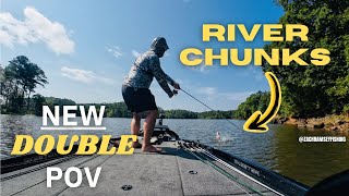 Clarks Hill SHALLOW Bass Fishing feat. NEW DOUBLE POVs