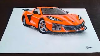 How to draw 3d car step by step - Chevy Corvette Z06 2023 drawing step by step How to draw 3d car step by step - Chevy Corvette Z06 2023 drawing step by step