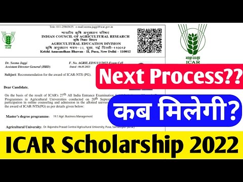 icar phd scholarship amount 2022
