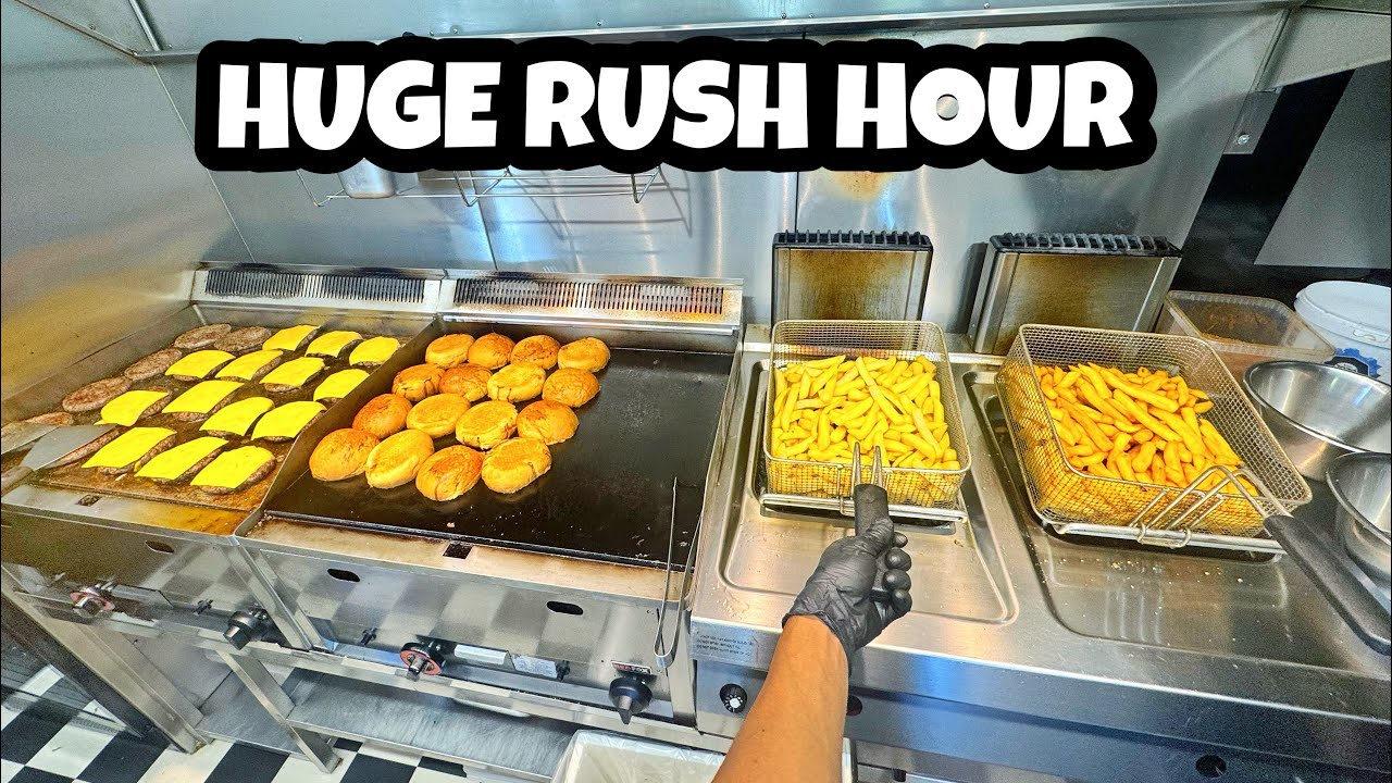 POV: Cooking Burgers for a Huge Line! 🔥 | Busy Food Truck Day