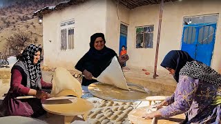 Art of Grandma's Family Women in Baking the thinnest Bread in the World