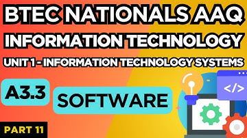 BTEC Nationals IT AAQ | Unit 1 IT | Systems | "A3.3 SOFTWARE" | P11 | RonsTechHub
