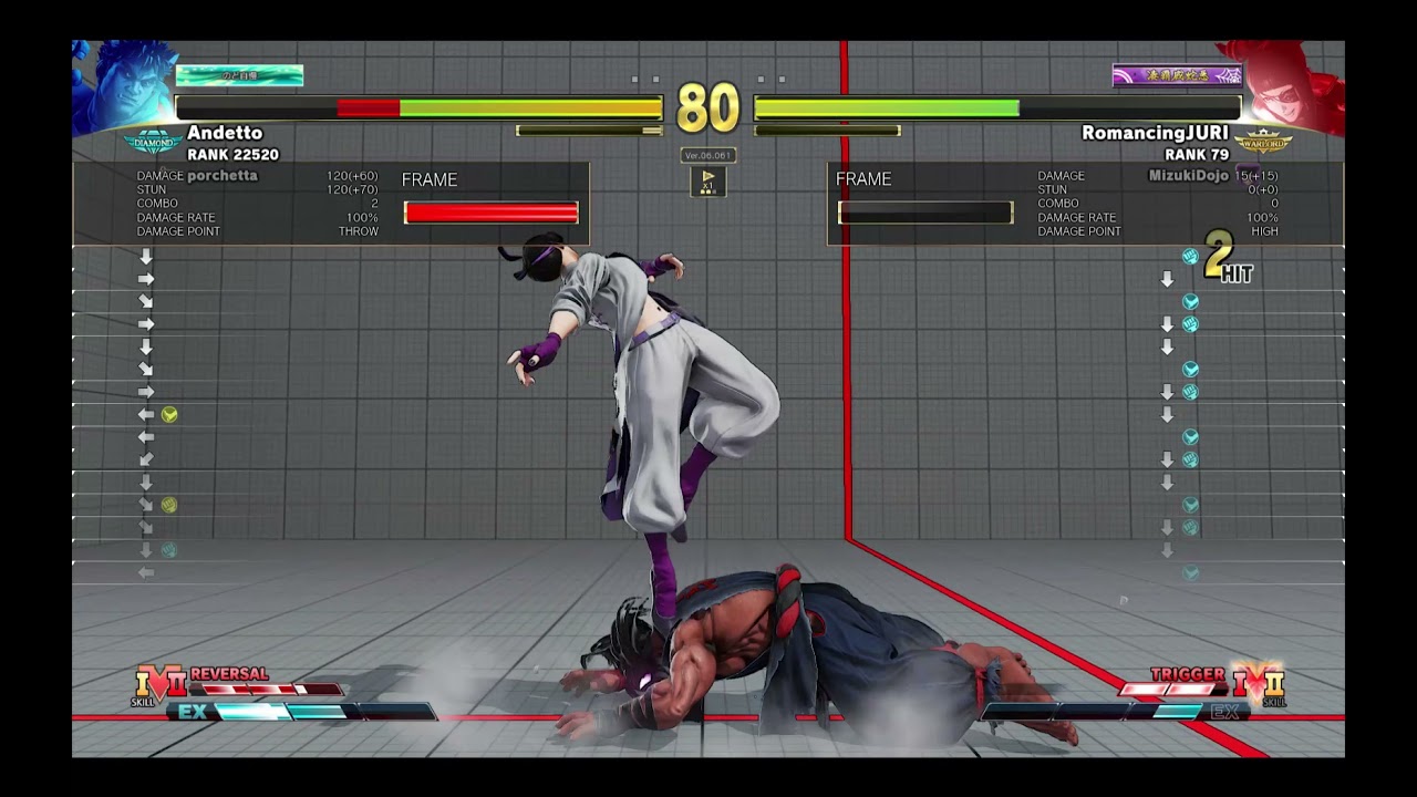 【SFV】【SFRePlayer】Andetto（KAGE LP19729）VS RomancingJURI（JURI LP423709）【20392】