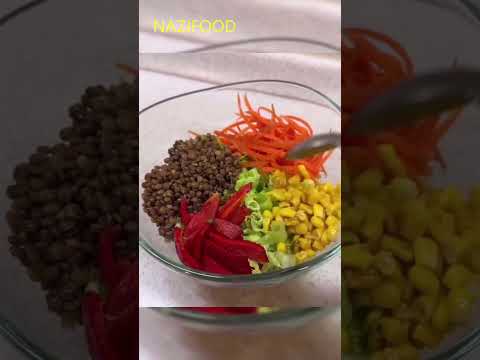 Lentil Salad with Yogurt Dressing Recipe-سالاد عدس با سس ماست  #saladdressing #healthyeating #recipe