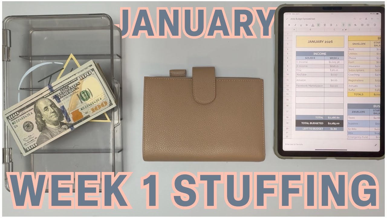 FIRST Cash Envelope Stuffing for 2026 || Jan Week 1 || Full-Time Income, Etsy, & Misc. Income