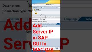 How to Add Server IP in SAP GUI MAC O_S Fixed Errors#sap #shorts #short #viral #trending #ytshorts