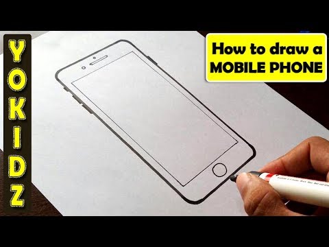 How to draw MOBILE PHONE easy