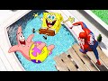 GTA 5 Water Ragdolls Spiderman vs SpongeBob Jumps/Fails #98 (Euphoria physics Funny Moments)