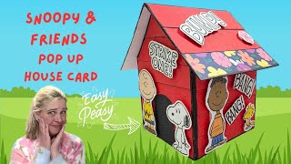 SUPER EASY! 3D Snoopy  & Friends Pop Up House Card Tutorial