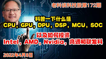 第172期 讲讲CPU GPU DPU DSP MCU 手机SOC 以及如何投资Intel AMD Nvidia 高通和联发科 