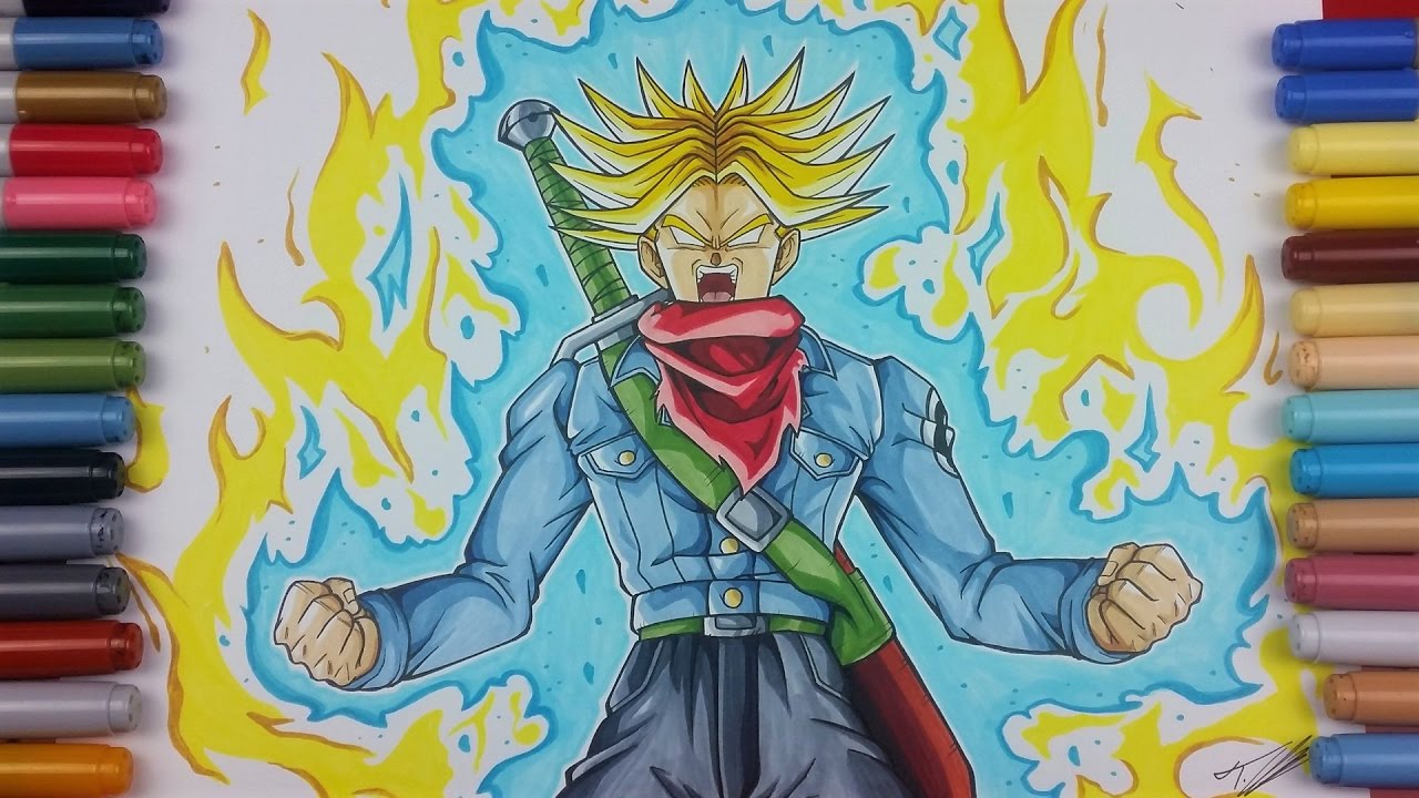 Speed Drawing Trunks Super Saiyan Rage [COLLAB DRAGON BALL] 