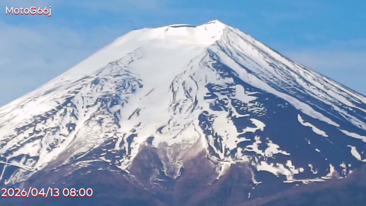 富士山 富士山駅からの富士山🗻! 2026年04月13日 08時00分 MotoG66j - YouTube