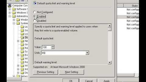 Implementing a Disk quota for users in Windows Server 2003