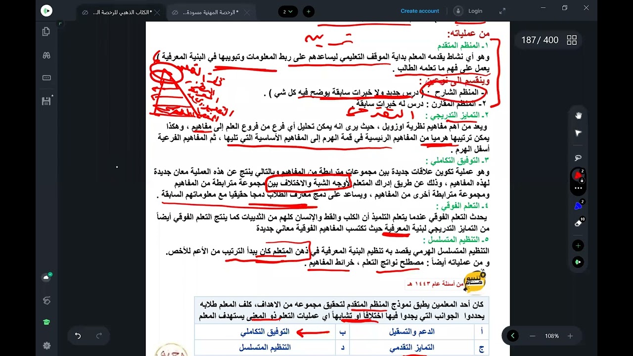 تجميعات الرخصة المهنية ( نظريات التعلم ) @hamdedk