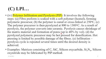 ME61011 - Module 3 Lec 10 Manufacturing of CMCs (contd) - LSI LPI
