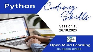 Coding Skills Using Python |  Recording of Session 13 | 26.10.2023 Wealth
