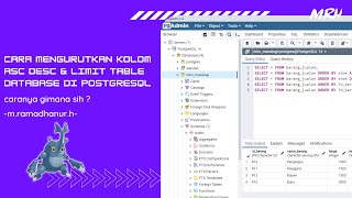 Cara Mengurutkan Kolom ASC DESC & LIMIT Table Database Di Postgresql 2023