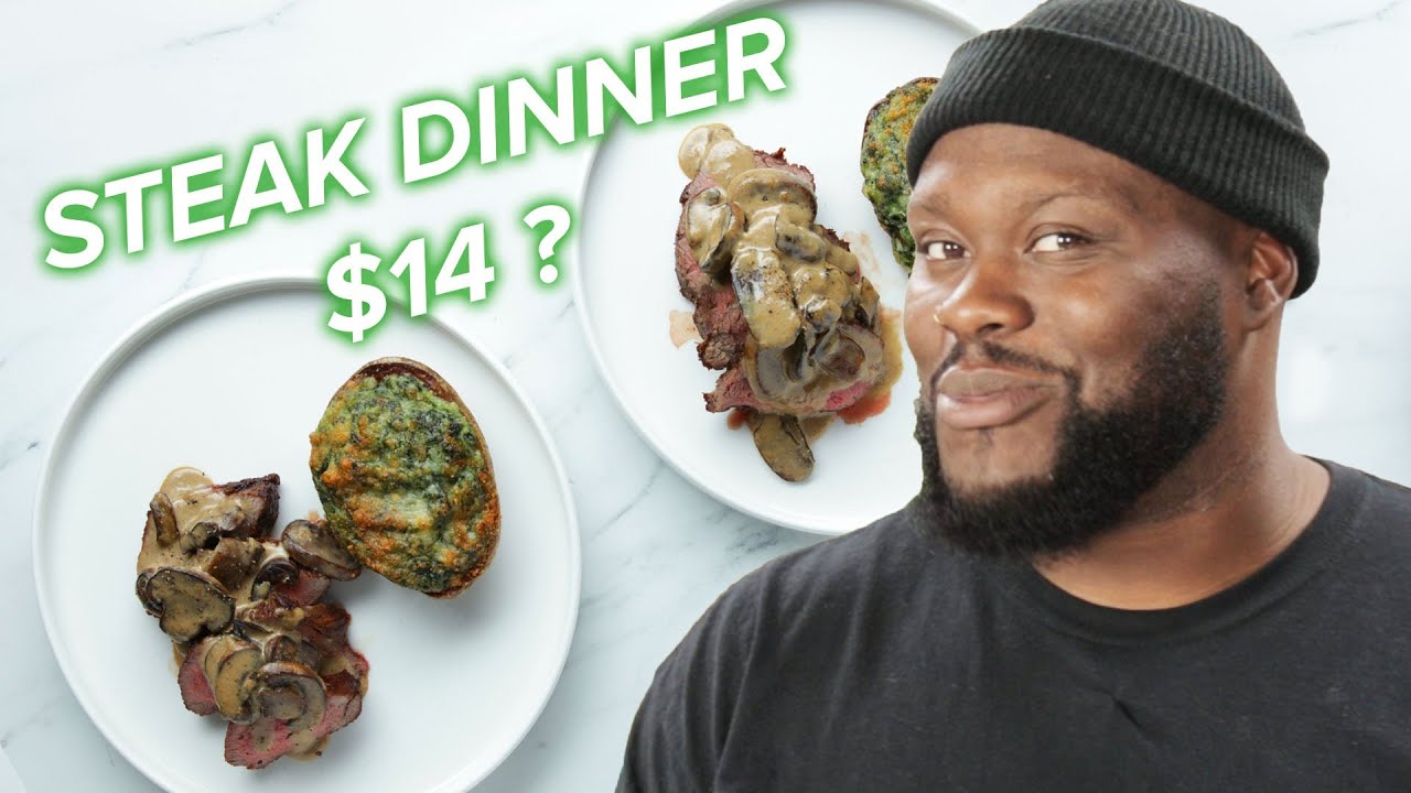 I Tried Making A Steak Dinner For Two With Only $14 Tasty