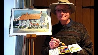 Colinsteedart. How to paint buildings using watercolour. This is an introduction video. Resimi
