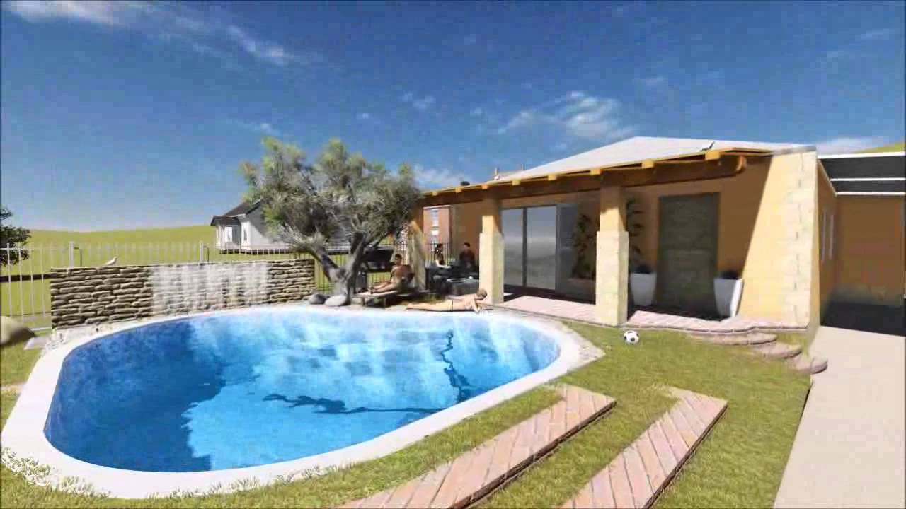 Progetto di casa con piscina Case moderne con piscina